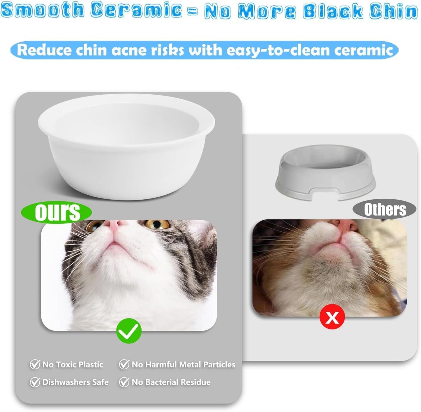 Premium Bamboo Raised Pet Feeder - 15 Degree Elevated Cat & Small Dog Bowls with 2 Ceramic Dishes, Non-Slip Base & 8 Silicone Pads, Eco-Friendly Ergonomic Food Stand for Kittens/Puppies