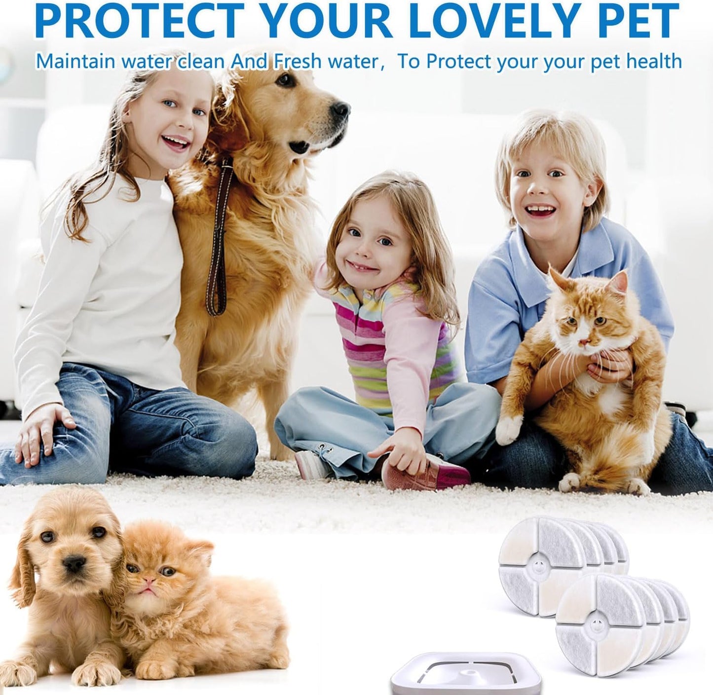 8 Pack Cat Water Fountain Filter Unit3.0 Filters Replacement Compatible with E VERSweet 2s/3/3Pro Solo SE PET Fountains NEUCOMBBT