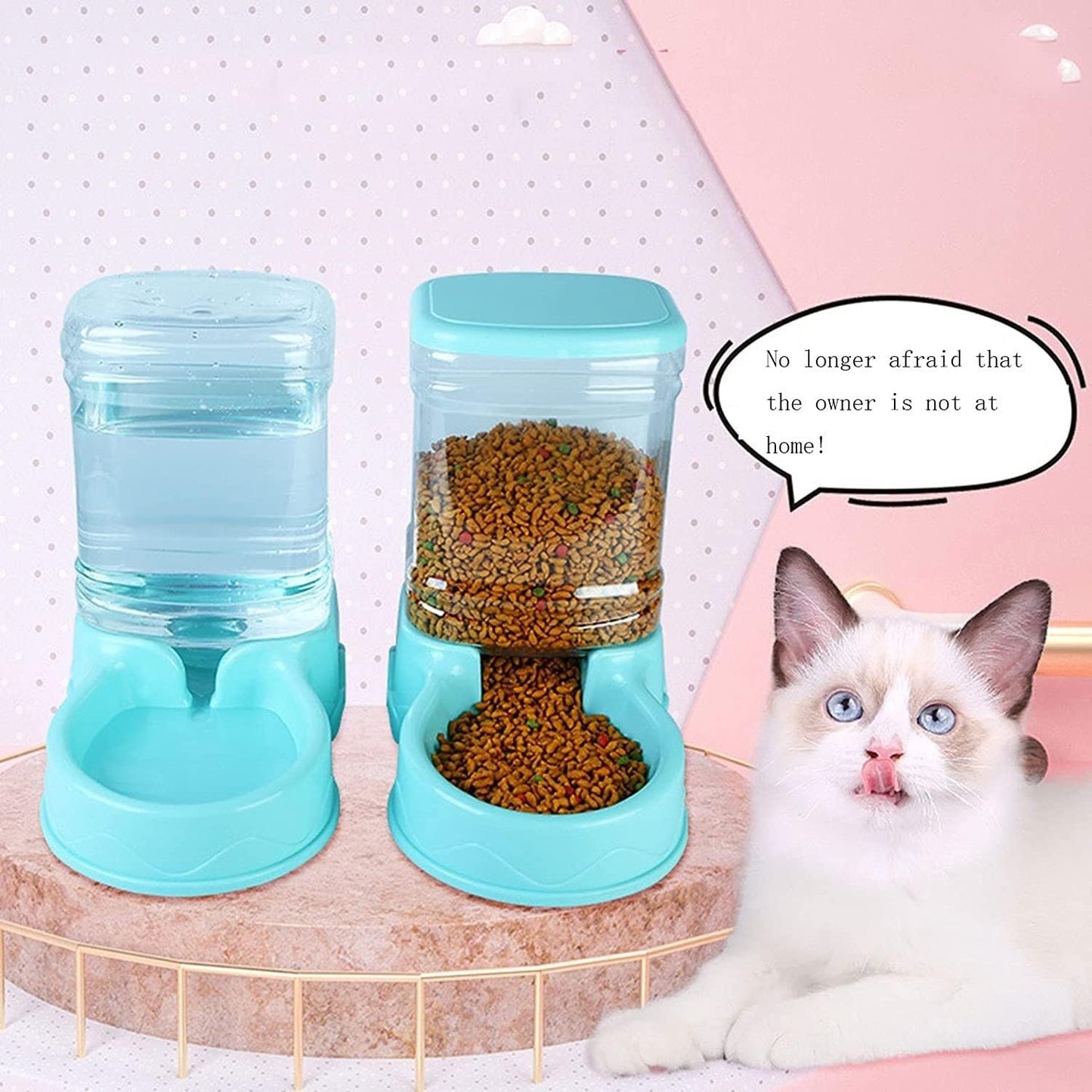 3.5L Pet Cat Automatic Feeders Large Capacity Cat Water Fountain Plastic Dog Water Bottle Feeding Bowls Water Dispenser for Cats cat Fountain (Size : Feeders) (Water dispensers)