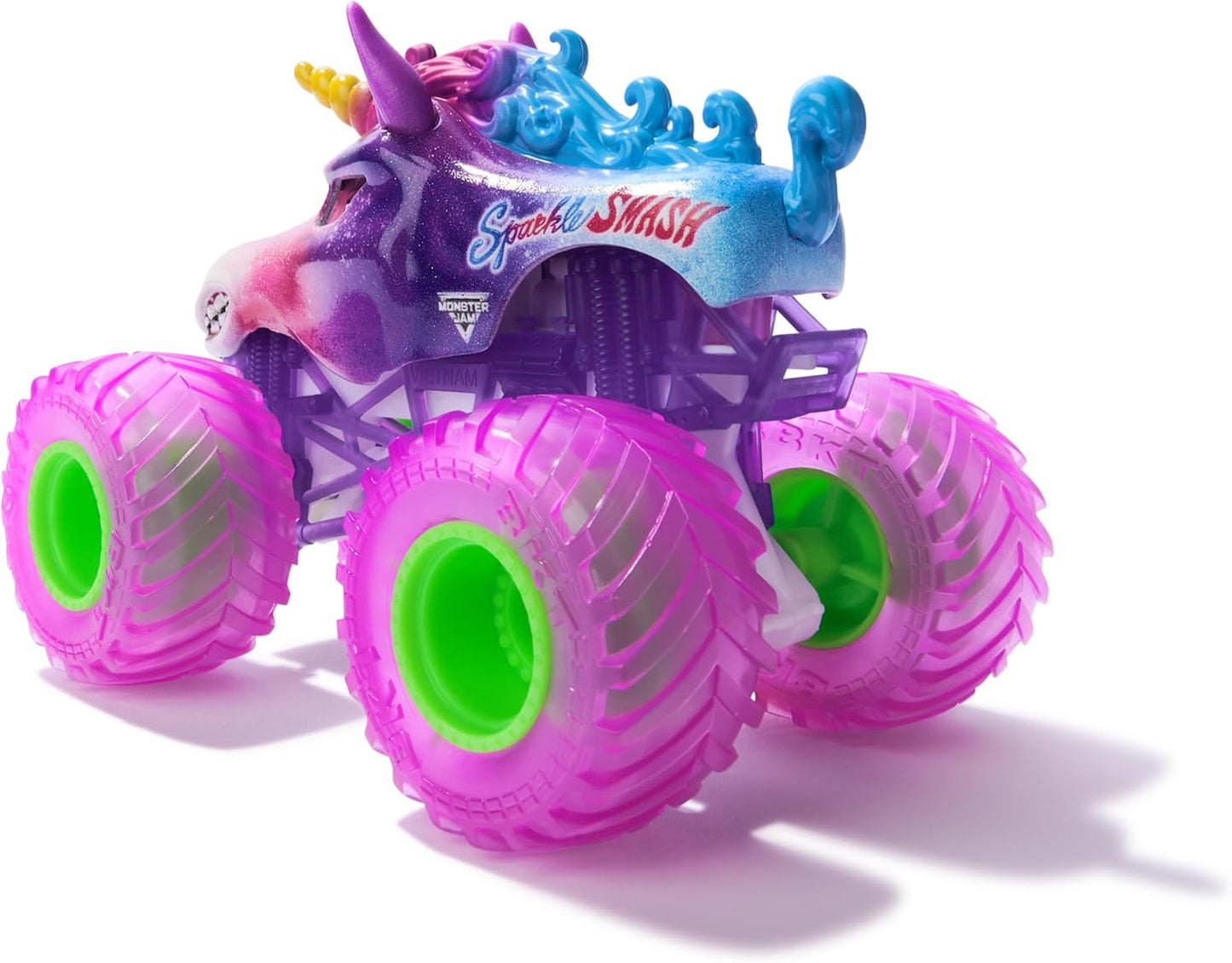 Monster Jam, Official Sparkle Smash Monster Truck, Die-Cast Vehicle, 1:64 Scale, Kids Toys for Boys Ages 3 and up