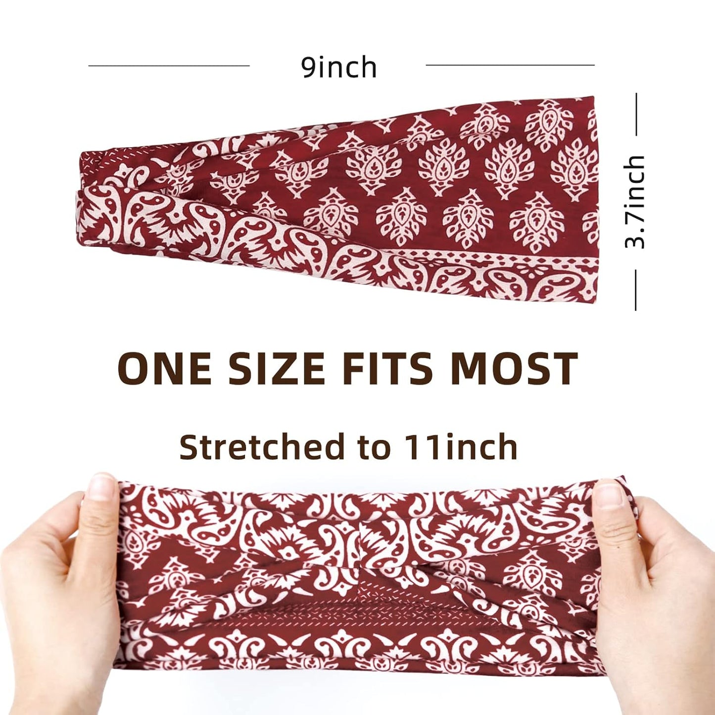 Huachi Boho Headbands for Women Wide Head Bands Yoga Workout Hair Bands for Women's Hair Non Slip Summer Womens Headbands Hair Accessories 6 Pack