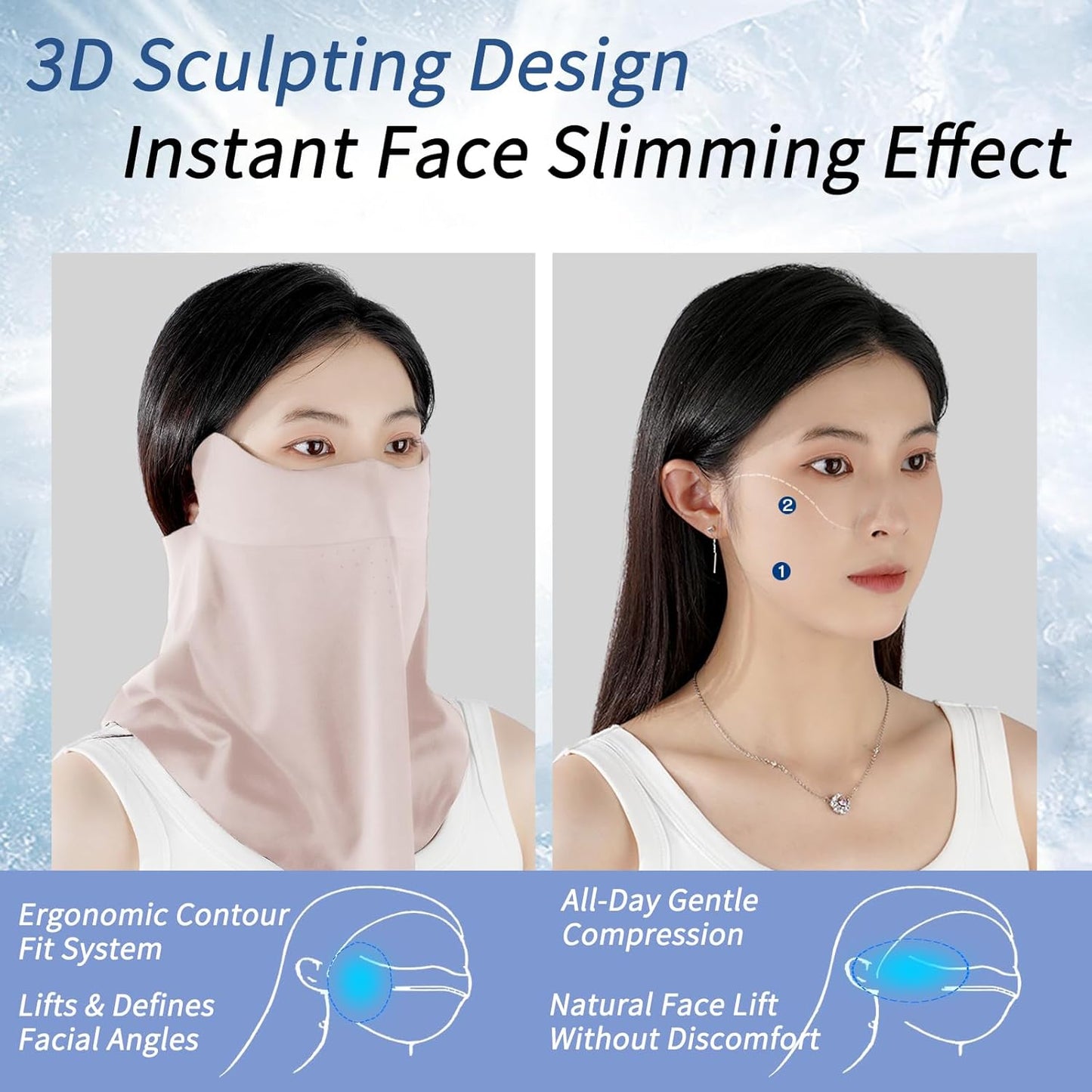 UV Sun Protection Face Mask with Neck Coverage UPF 50+ Face Shield Breathable Design for Summer Outdoor Activities