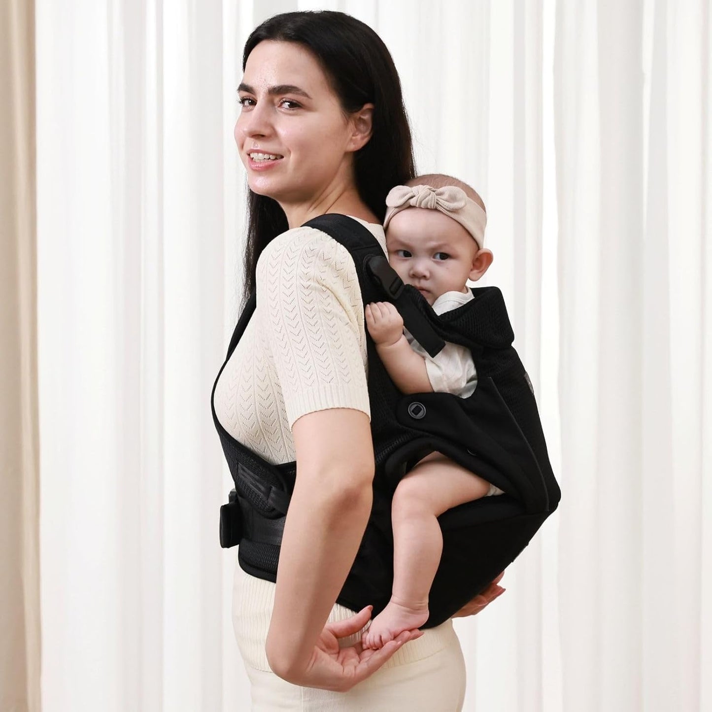 SUNVENO Hip Seat Baby Carrier for Toddler, Baby Carrier with Hip Seat, Patented Ergonomic Support for Heavy Babies, Lightweight Breathable Design, 7-45 lbs