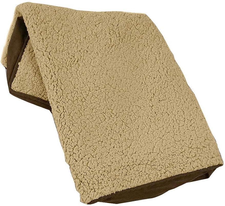 Floppy Dawg XL Dog Bed Replacement Cover. Removable and Machine Washable Cover for Mattress and Rectangular Pillow Beds. 48L x 30W. Brown with Beige Top