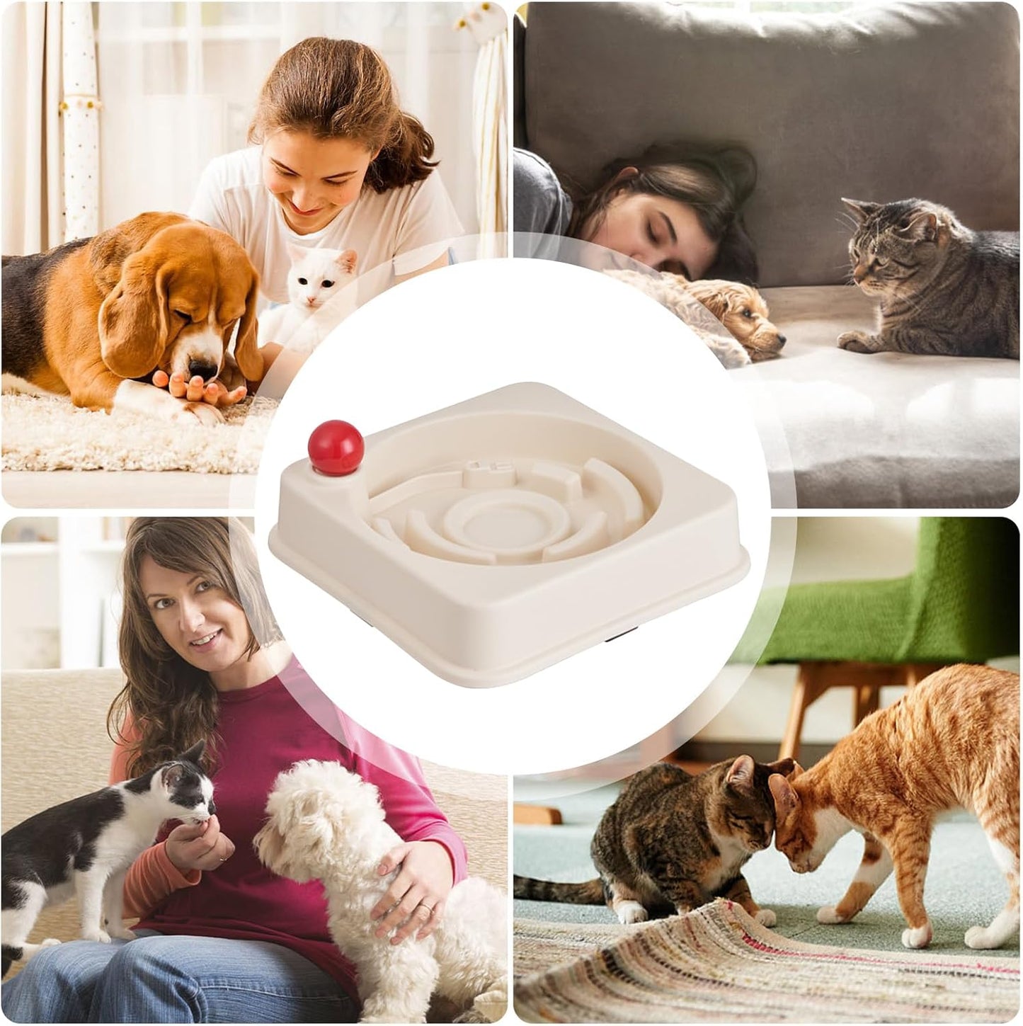 Slow Feed Cat Dish - Non-Slip Puzzle Bowl, Anti-Choking Design Ensuring Safe Meals, Practical Feeding Tool for Small Pets, Perfect for Mealtime, Healthy Eating, Training, and Controlled Eating