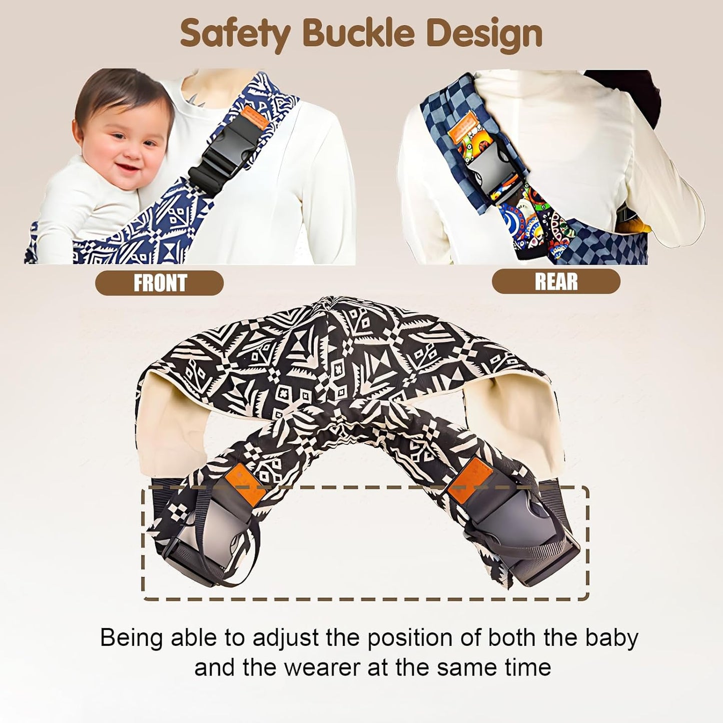 Baby Sling Carrier,Toddler Carrier, 2024 New Baby Carrier Newborn to Toddler,Portable Lightweight Non-Slip Hip Seat Carrier 10-30lbs(Black)