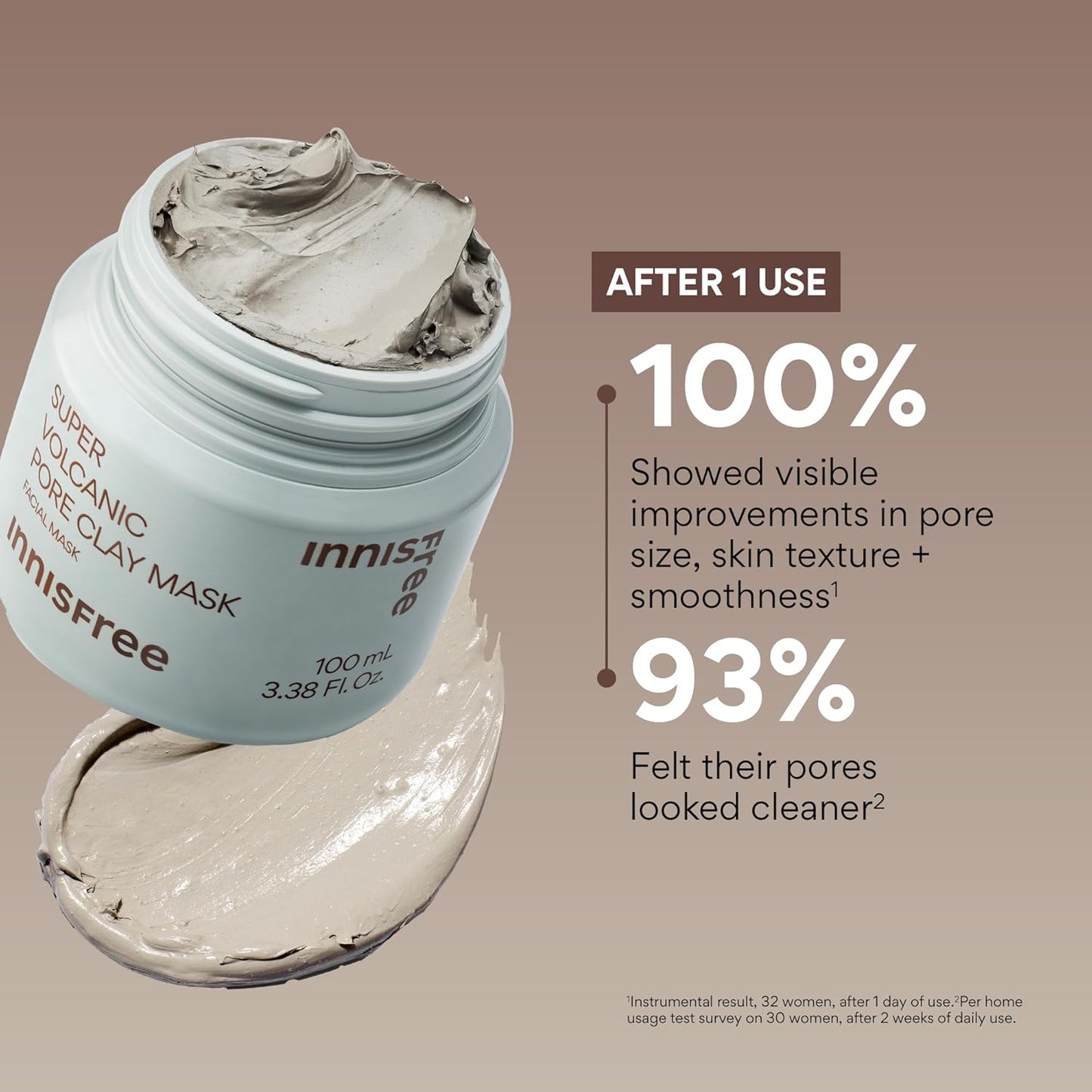 Innisfree Super Volcanic Clay Masks - Pore & Sebum Clay Mask for Oily Skin, Dual Mask for Normal to Dry Skin, Available in Limited Edition & Gift Sets