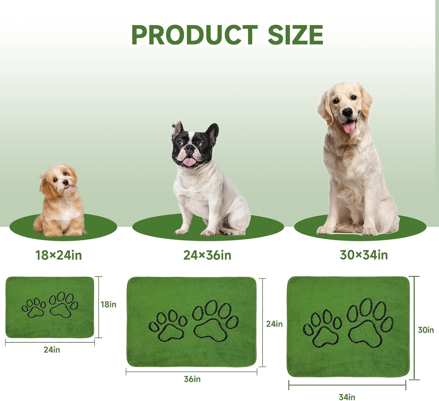 Homimp Washable Pee Pads for Dogs, 2 Pack Super Absorbent Reusable Puppy Pads, Green Long Wool Fake Grass for Potty Training, Upgrade Non-Slip and Leak-Proof,Floor, Couch, Bed, and Crate,Green 18"×24"