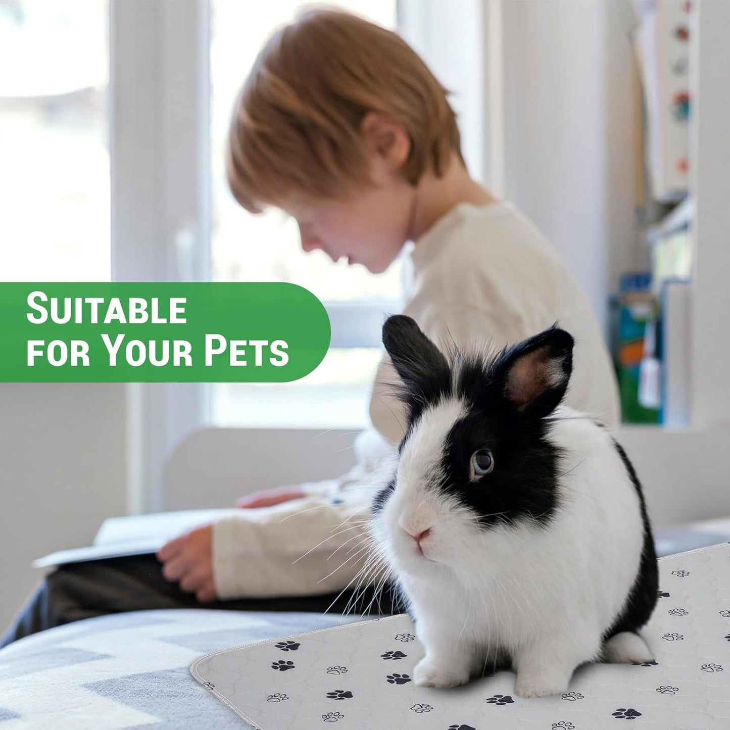 GOGREEN Waterproof Reusable Pets Training Pads Washable Pee Pads for Dogs, Puppy Pads for Potty Training with Leakproof Bottom (2 Pack, 18"x24")