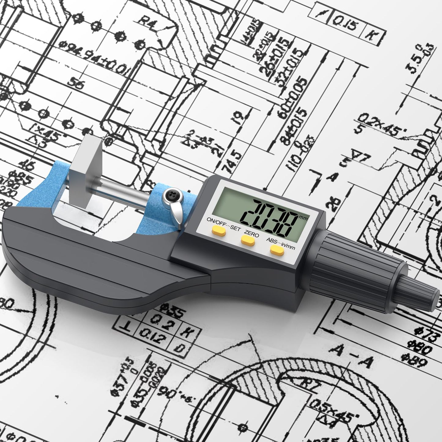 HDLKNAK Digital Micrometer, Outside Micrometer Precision Measuring Tool, 0-1"/0-25 mm, Inch/Metric 0.00005"/0.001 mm, Machinist Thickness Gauge Tool, Large LCD Display