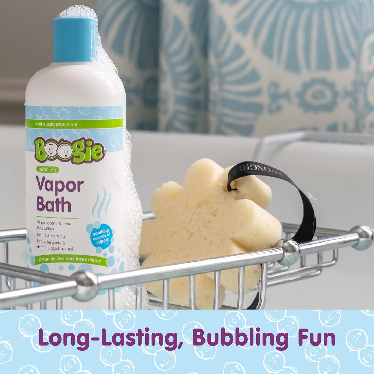 Boogie Kids Botanical Bubble Bath, Soothing Vapor, Made with Natural Essential Oils, Mint Eucalyptus, 18 oz (Pack of 1)