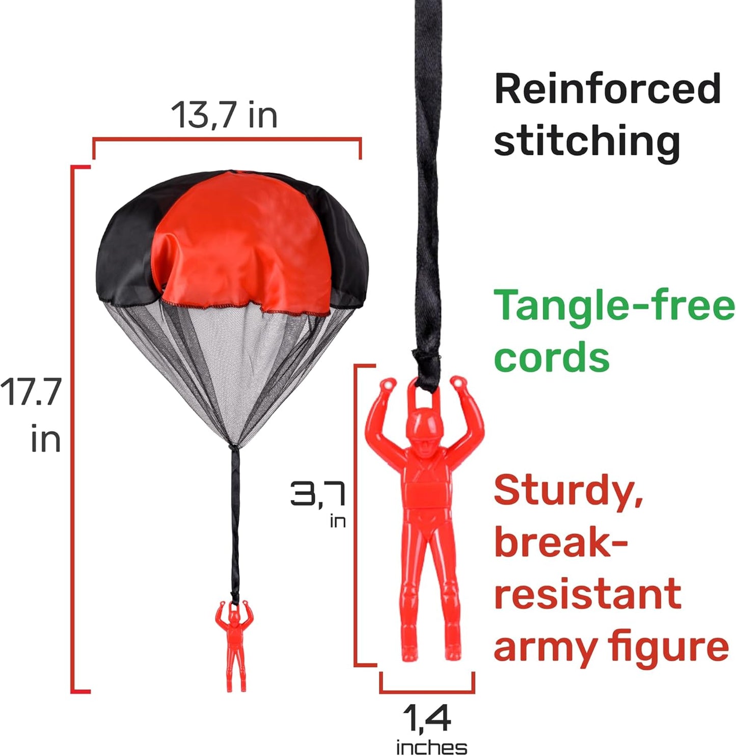 nutty toys Parachute Toys for Kids - Tangle Free Outdoor Flying Parachute Men, Top Indoor & Outside for 3 4 5 6 7 8 9 10 11 12 Year Old, Best Easter Basket Stuffers Idea 2026, Unique Boy & Girl Gifts