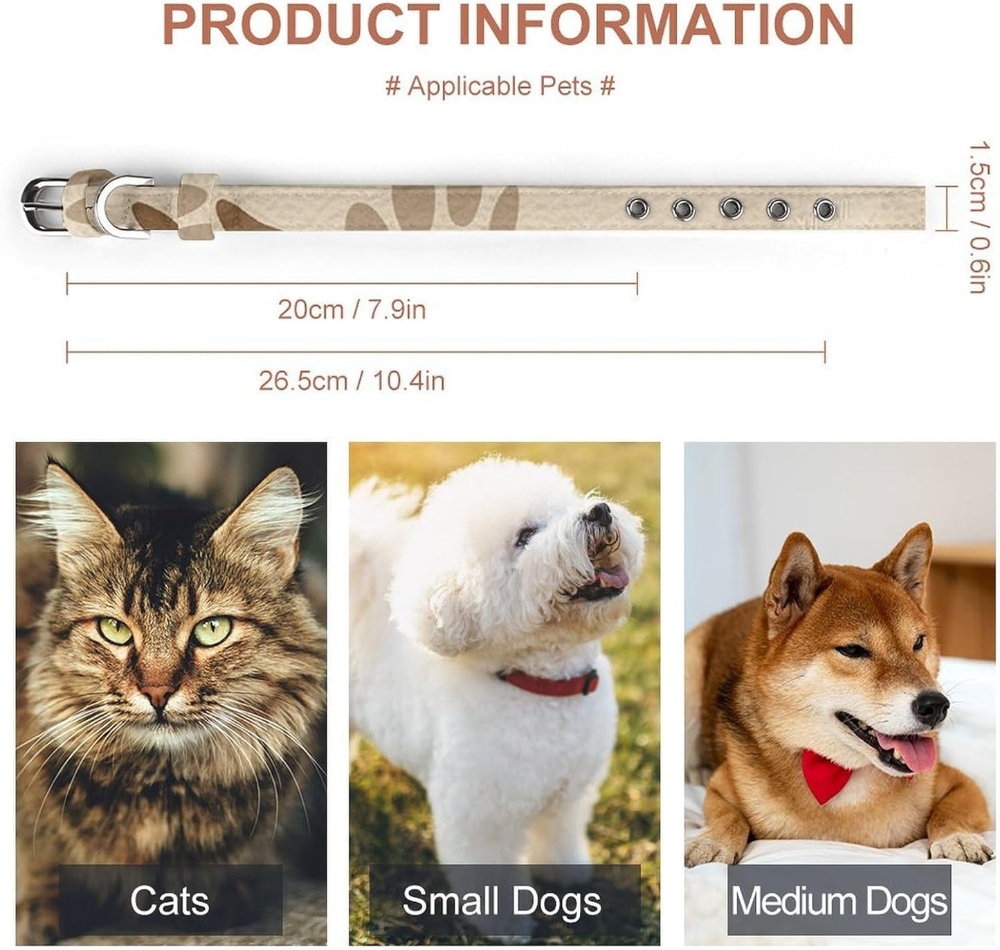 Bone and Paw Print Dog Collar with Buckle Adjustable Martingale Pet Collars Cute Female Male Puppy Collar Soft Waterproof Cat Collars for Small Medium Dogs