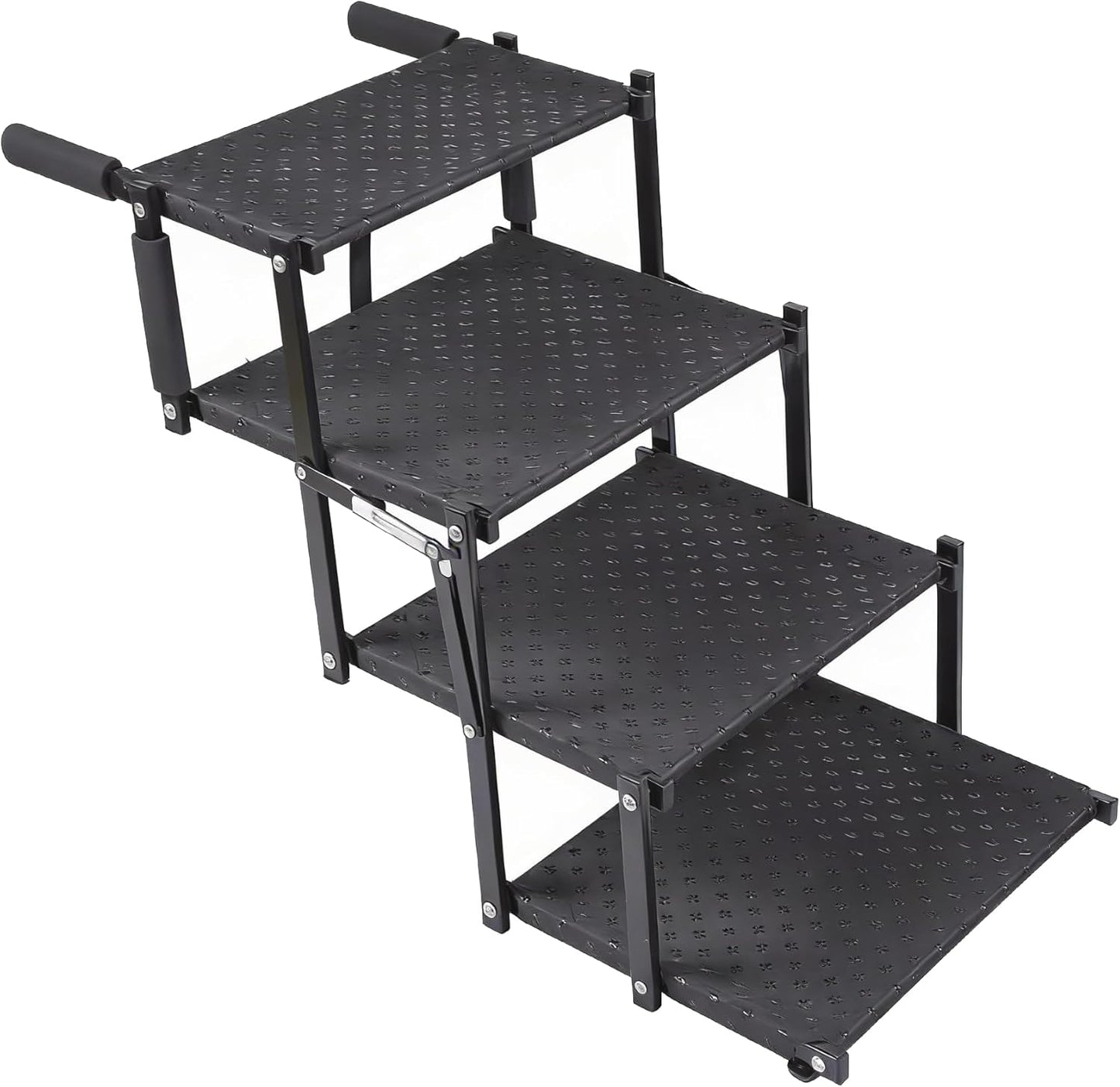 Dog Stairs 4 Steps Foldable Dog Ramp with Non-Slip Surface, Portable Dog Steps for Cars,SUV and Truck, Supports up to 250 lbs