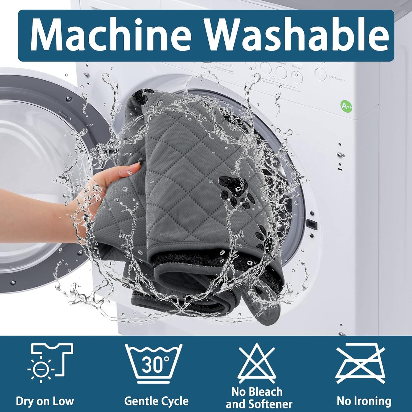 2 Pack Washable Pee Pads for Dogs - 48" Diameter, Urine Traceless, Leakproof Reusable Whelping Pads for Playpen Crate, Gray