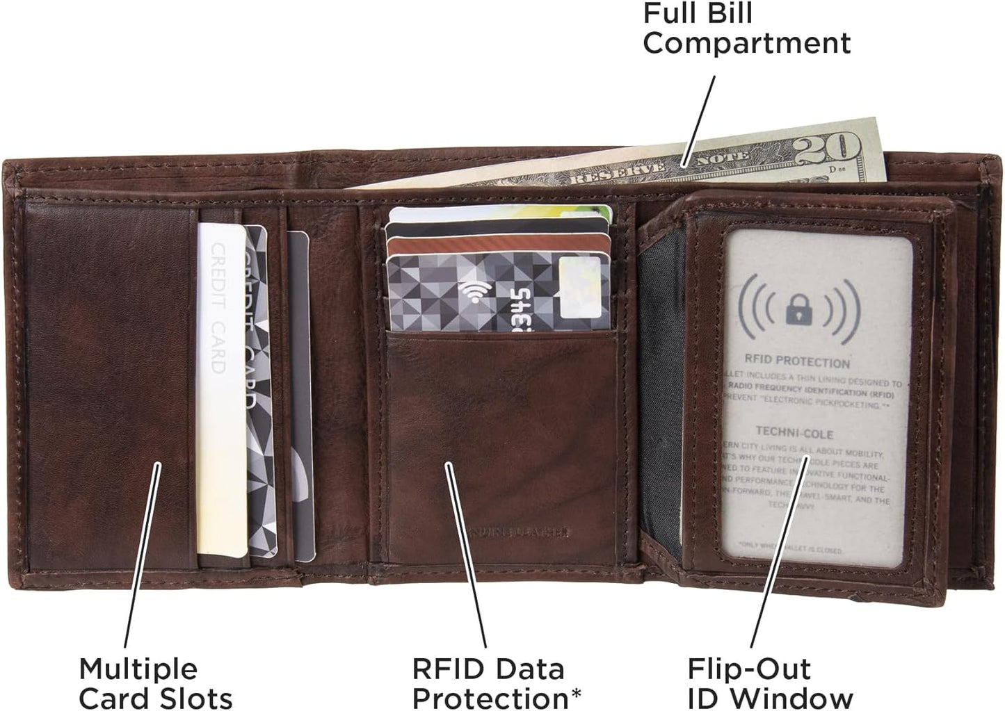Kenneth Cole REACTION Men's RFID Slim Leather Trifold Wallet