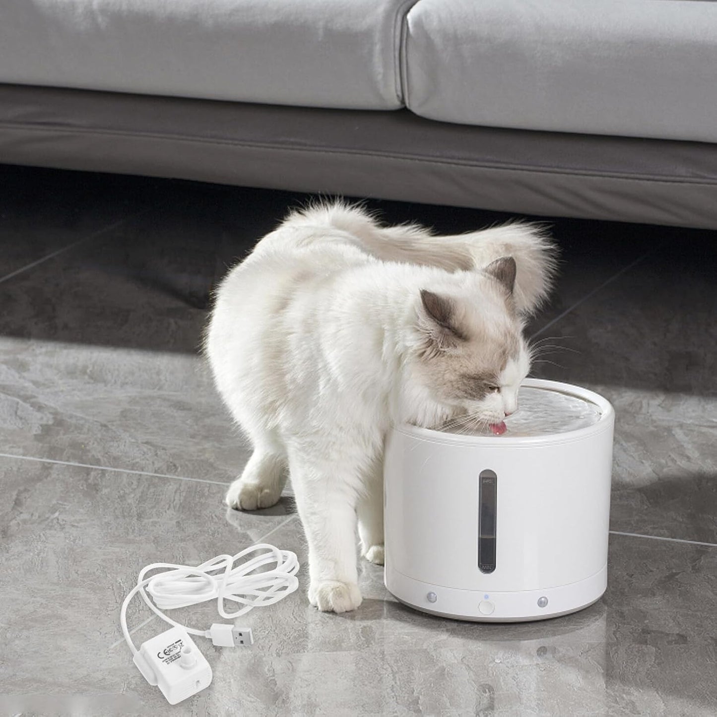 Kichvoe Pet Water Fountain Pump with 3 Modes Submersible Quiet Water Dispenser Pump for Cats Dogs Adjustable Flow Bite-Resistant Compact 1.57 Inch