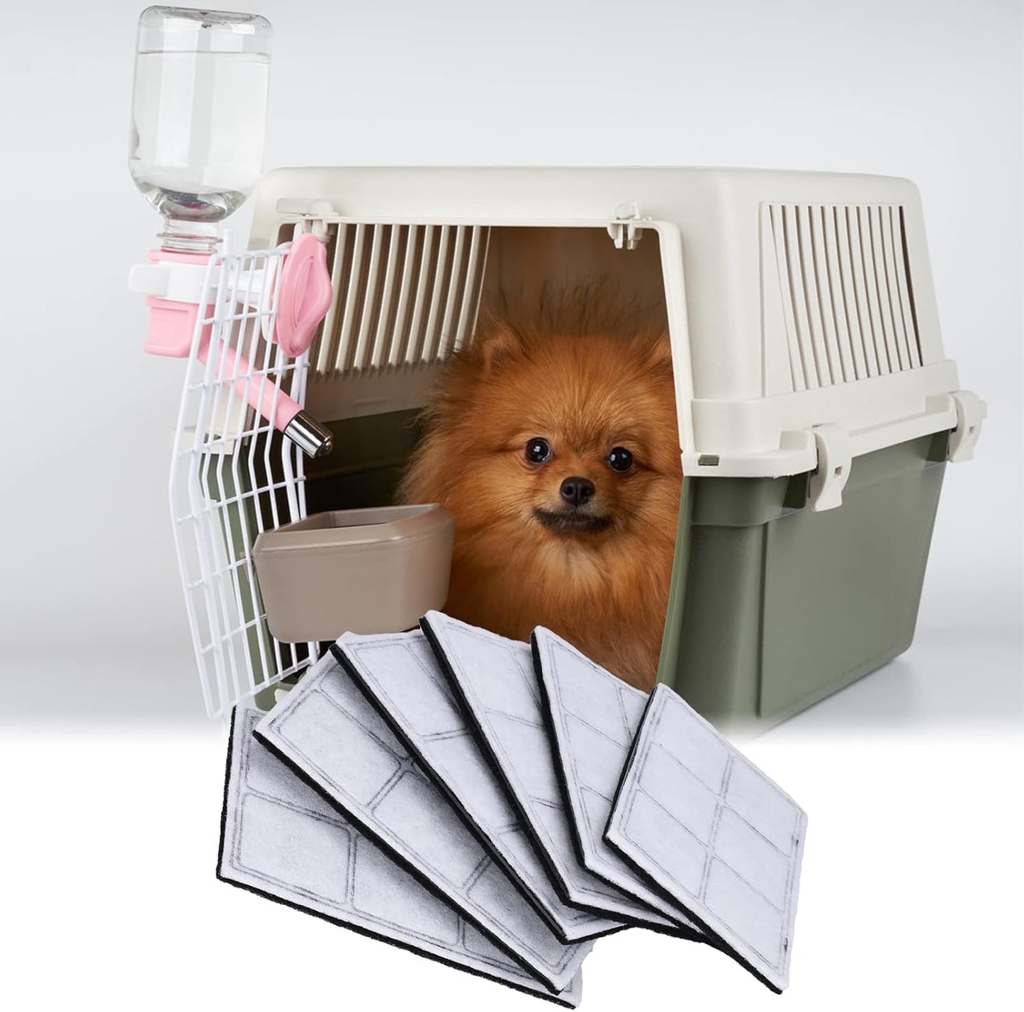 Pilipane 12Pcs Pet Water Fountain Filter, 5 55x3 27x0 20in Rectangular Cat Fountains Filters, Cat Dog Water Fountain Filters Fit for Drinkwell, Activated Carbon Cat Fountain Filter
