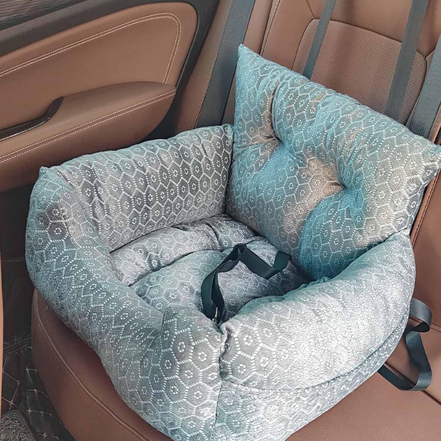 Dog Bed, Removable and Washable car Litter pet cat and Dog car Sofa Litter Suitable for Travelling. (Grey (Non-Removable))