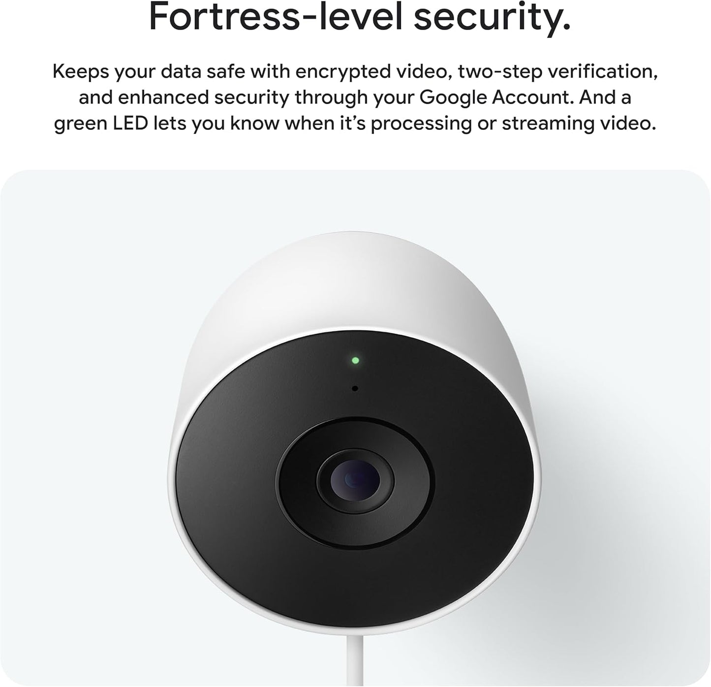 Google Nest Cam Outdoor (Wired, 2nd Gen) - Security Camera with 2K Video and Gemini, Night Vision, 2-Way Audio - Works with Google Home - 2025 Model - Snow