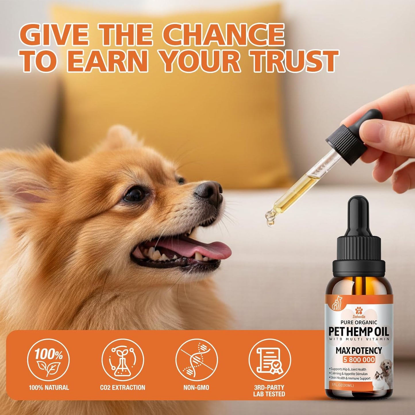 (2 Packs) Неmp Oil for Dogs Cats, Organic Pet Calming Drops, Cat Dog Anxiеty Relief & Strеss & Pаin Rеlief for Dogs, Supports Rеlaxation & Slеep, Hip Joint Health