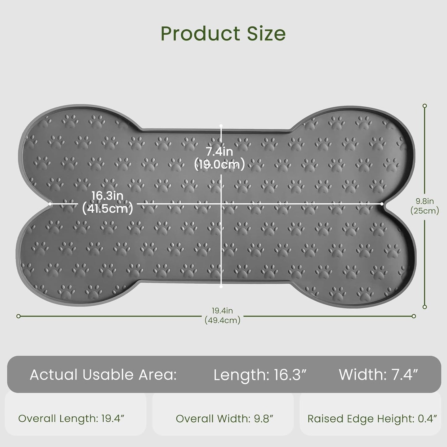 Dog Food Mat Anti-Slip Silicone Dog Bowl Mat Thicker Pet Placemat Waterproof Cat Feeder Pad with Raised Edge Puppy Kitten Feeding Mats Suitable Small Medium-Sized Dogs Cats Eating Tray