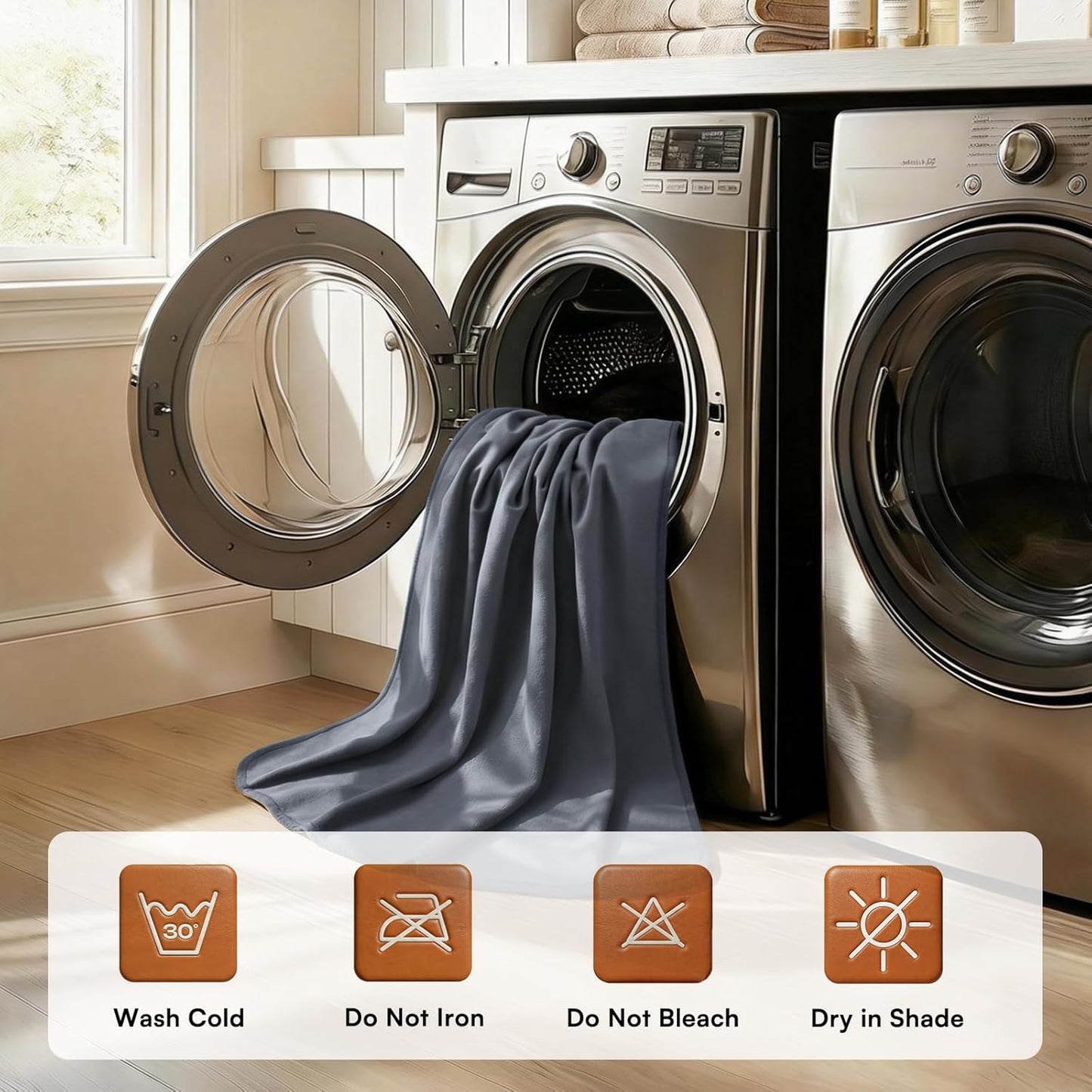 Luciphia 100% Waterproof Blanket for Adults or Large Dogs, Soft Polar Fleece XL Pet Blankets for Bed Couch Protector Washable, Reversible Leakproof Furniture Protection,Dark Grey,Twin 82x90 inch