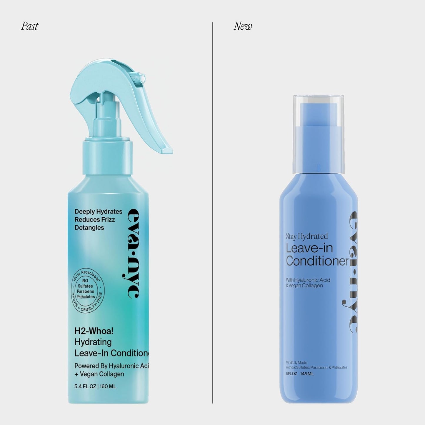 Eva NYC Hydrating Leave-In Conditioner Spray - Hyaluronic Acid + Vegan Collagen - Detangler + Heat Protectant - Lightweight Formula - Hydrating Deep Conditioner for Dry Hair - Jasmine Scent - 5 fl oz