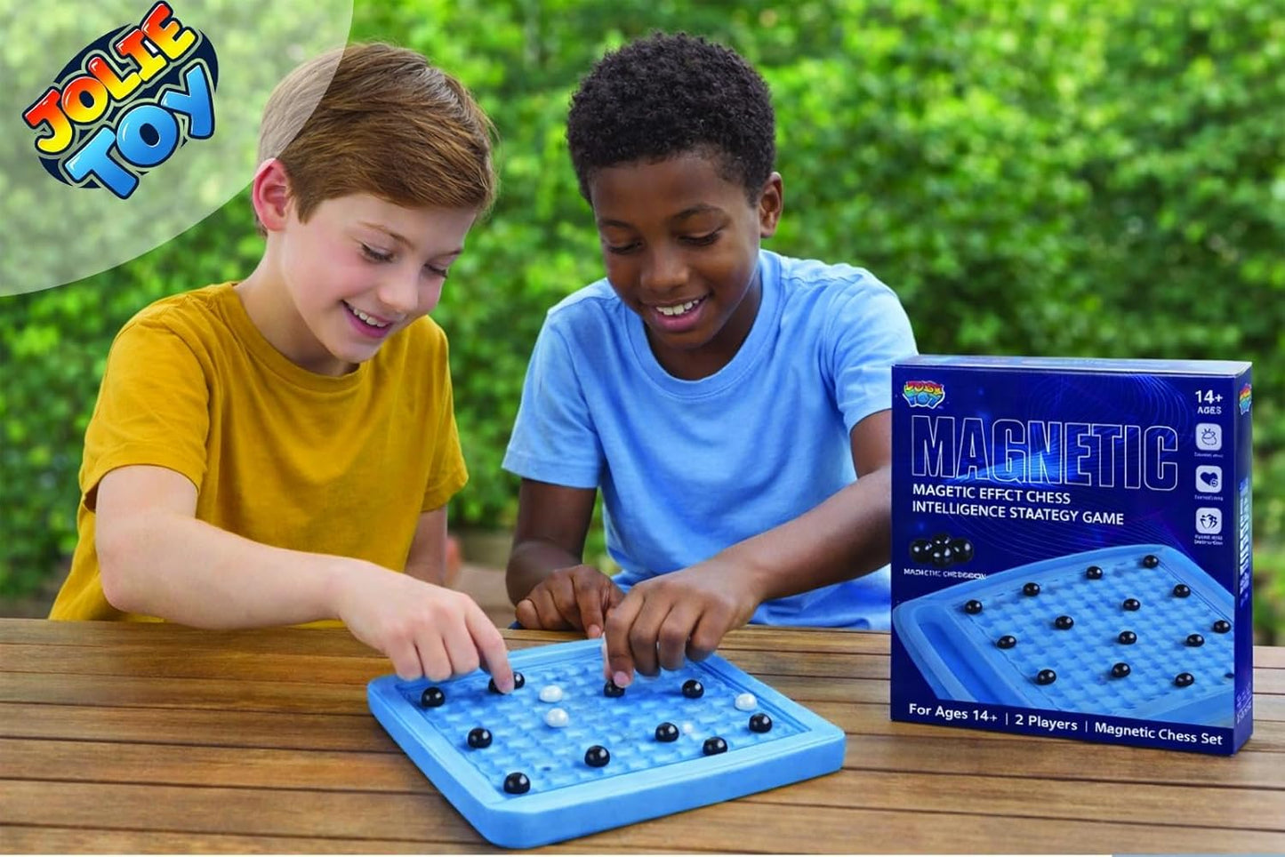 JOLIETOY Magnetic Effect Chess Set – Portable Folding Board Game with Strong Magnetic Pieces for Kids & Adults, Travel Friendly Educational Strategy Game