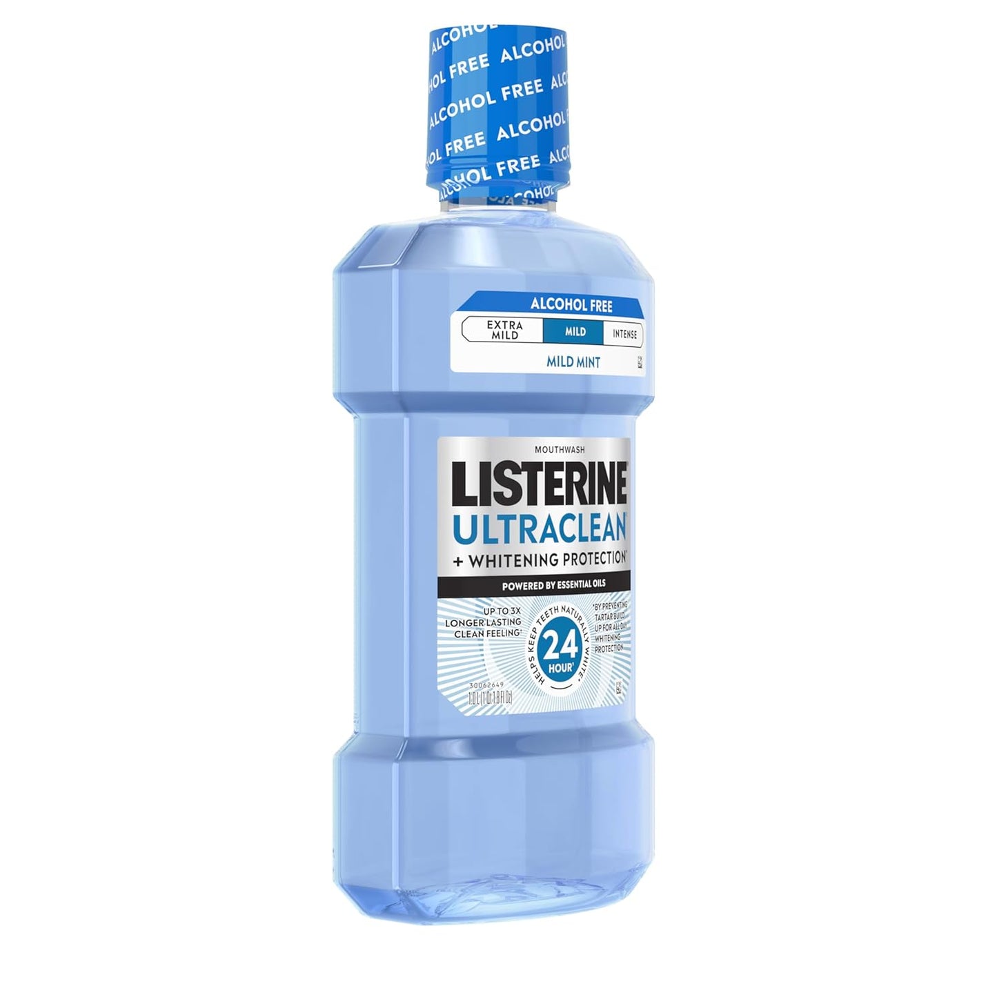 Listerine Ultraclean Alcohol-Free Mild Mouthwash + Whitening Protection*, Alcohol Free Tartar Control Oral Rinse Provides Fresh Breath. Mild Arctic Mint Flavor, 1L