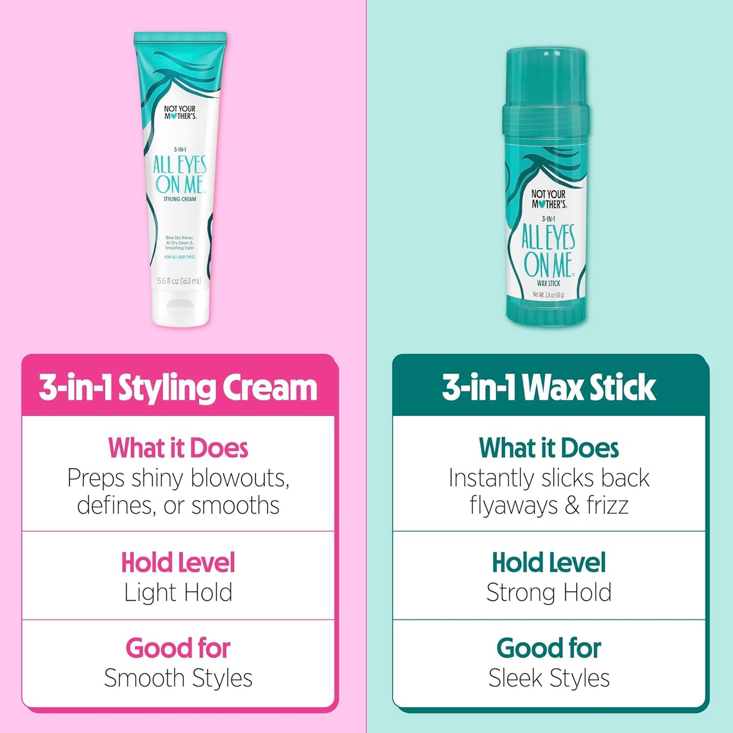 Not Your Mother's All Eyes On Me 3-in-1 Hair Styling Cream with UV Protection - Styling Cream for All Hair Types