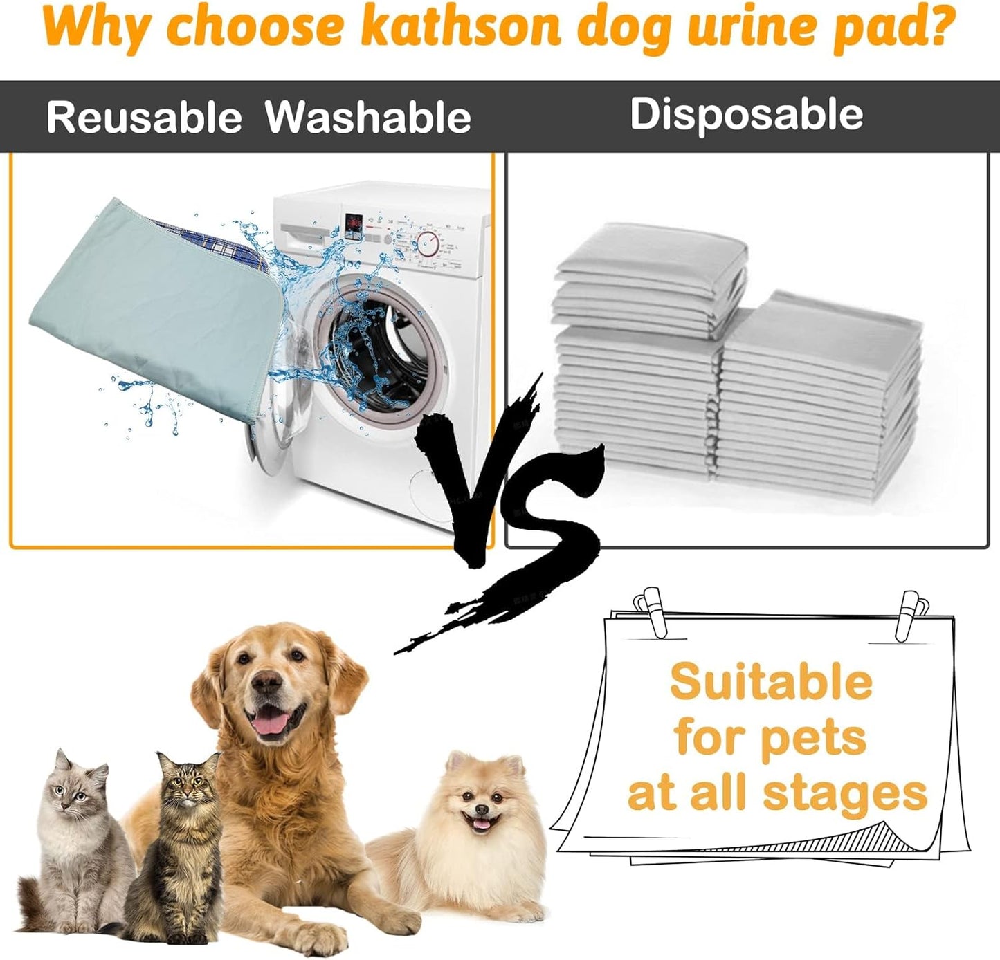 kathson 2 Pcs Rabbit Cage Liner, 24”x36” Washable Reusable Bunny Pee Pads Waterproof Bedding Pee Mats for Guinea Pig Hamster Cat Puppy Chinchilla Ferrets Small Animals