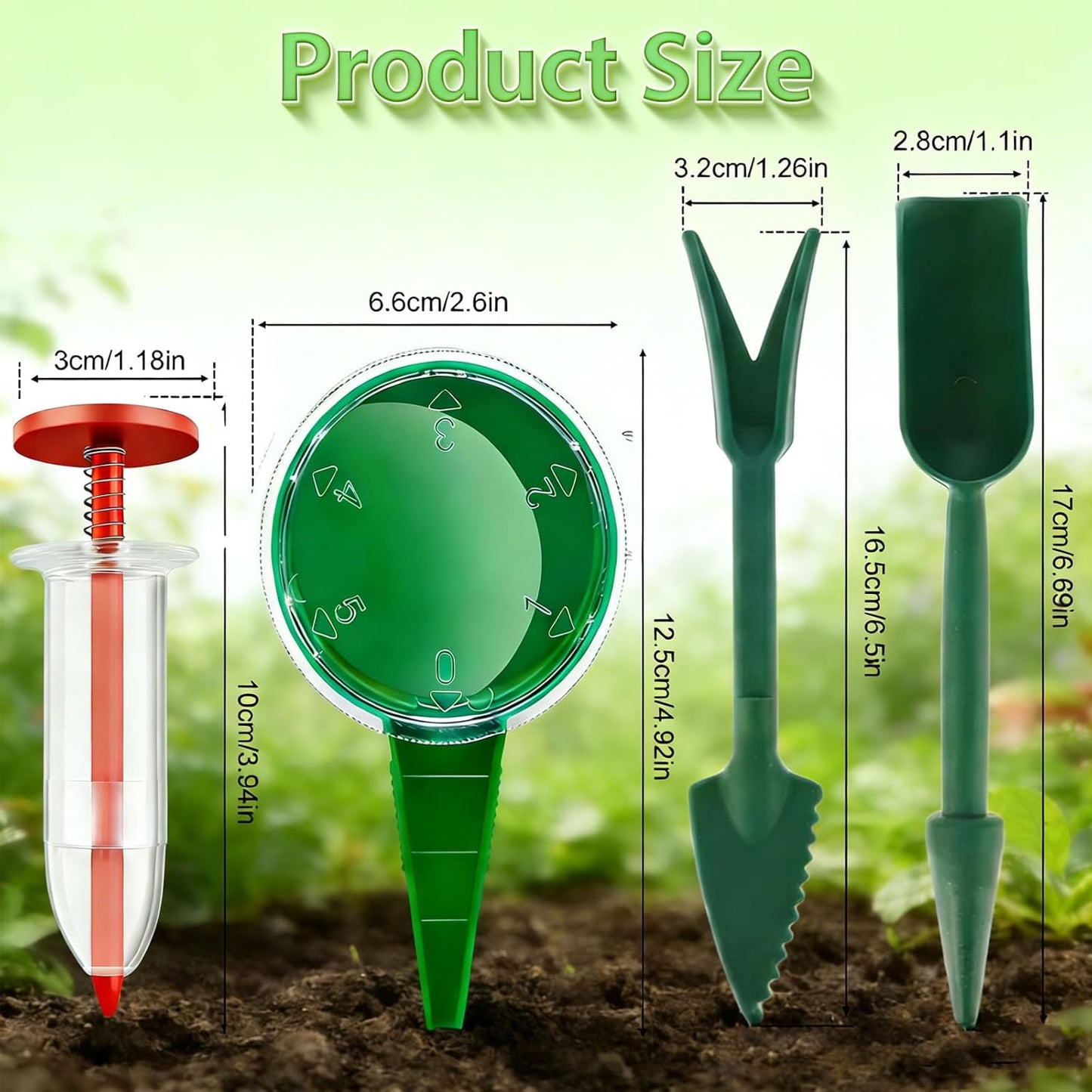 12 PCS Mini Seed Spreader Set, 2026 Premium Manual Seed Sower and Dibber Widger Tools for Seedling Planting Garden Supplies