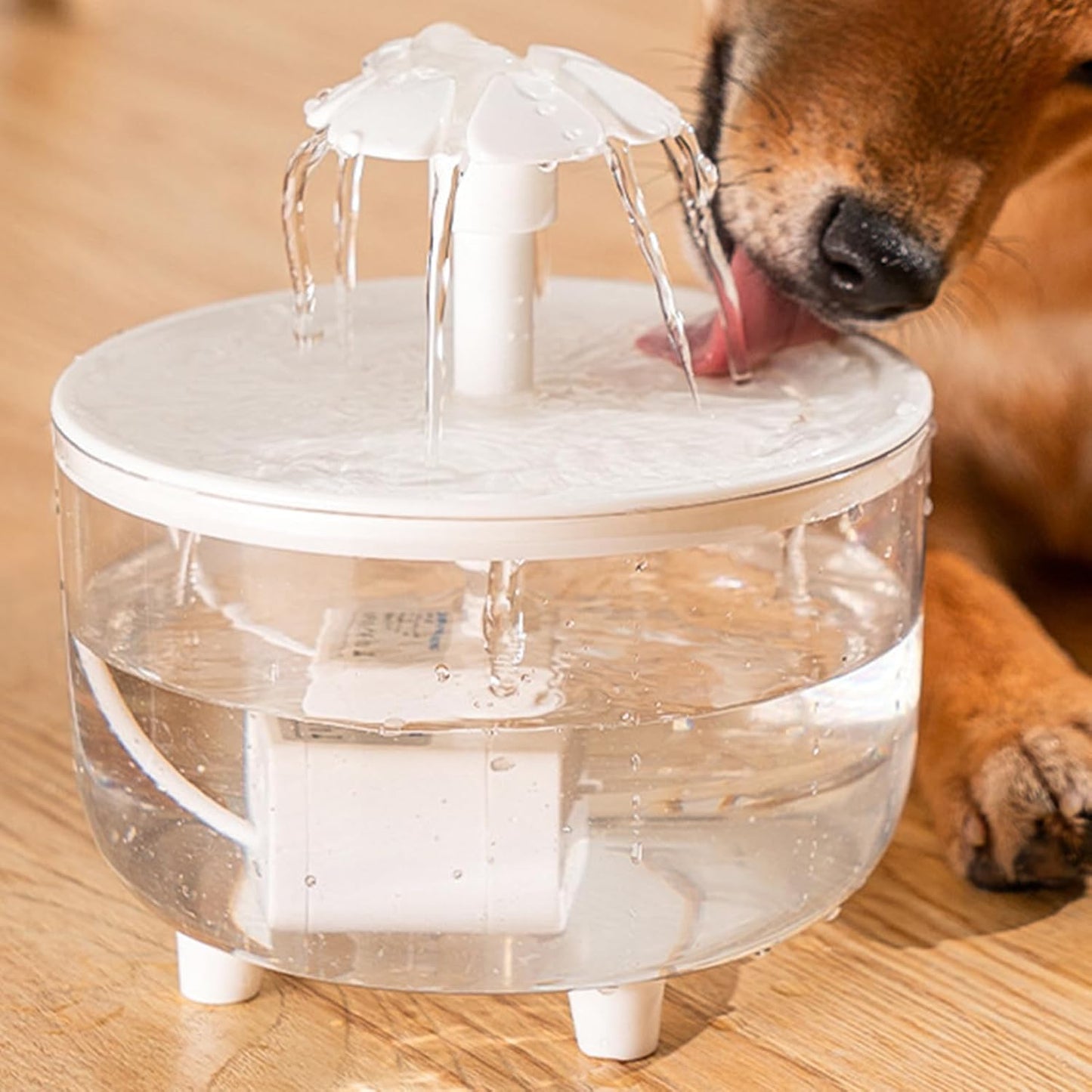 Automatic Dog Dispenser, Pet Drinking Fountain, Water Dispenser with Flower Design, Food-Safe Kitten Fountain, Ultra Quiet Pet Bowl with Filter, Indoor Water Supply for Cats and Dogs