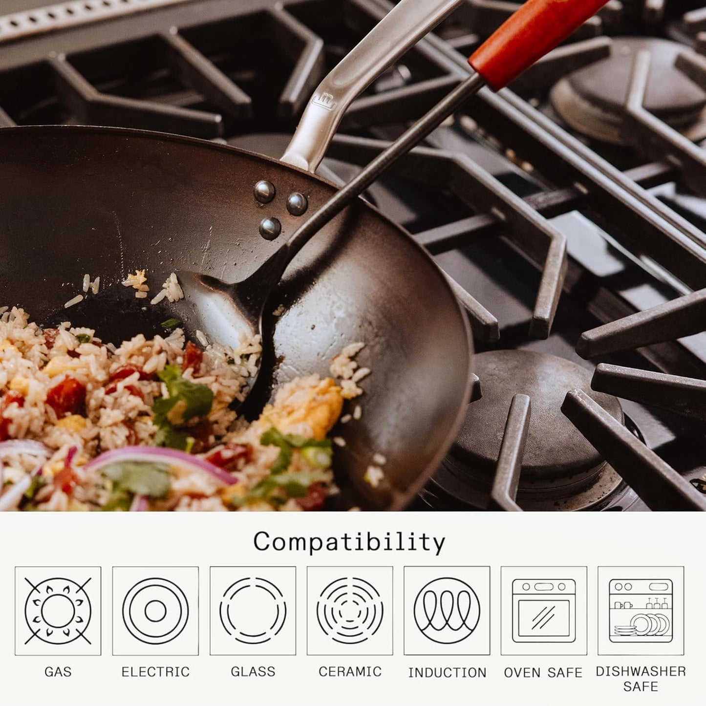 Made In Cookware | 13" Seasoned Carbon Steel Wok - (Like Cast Iron, but Better) | Professional Cookware | Crafted in Sweden | Induction Compatible