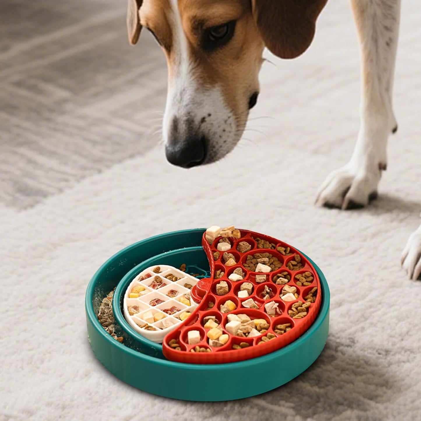 Dog Slow Feeder Bowl | Anti-Choking Food Enrichment Puzzle | Dog Bowls Slow Feeder - for Puppy Pet Cat Breed Eating Feeding Licking Drinking
