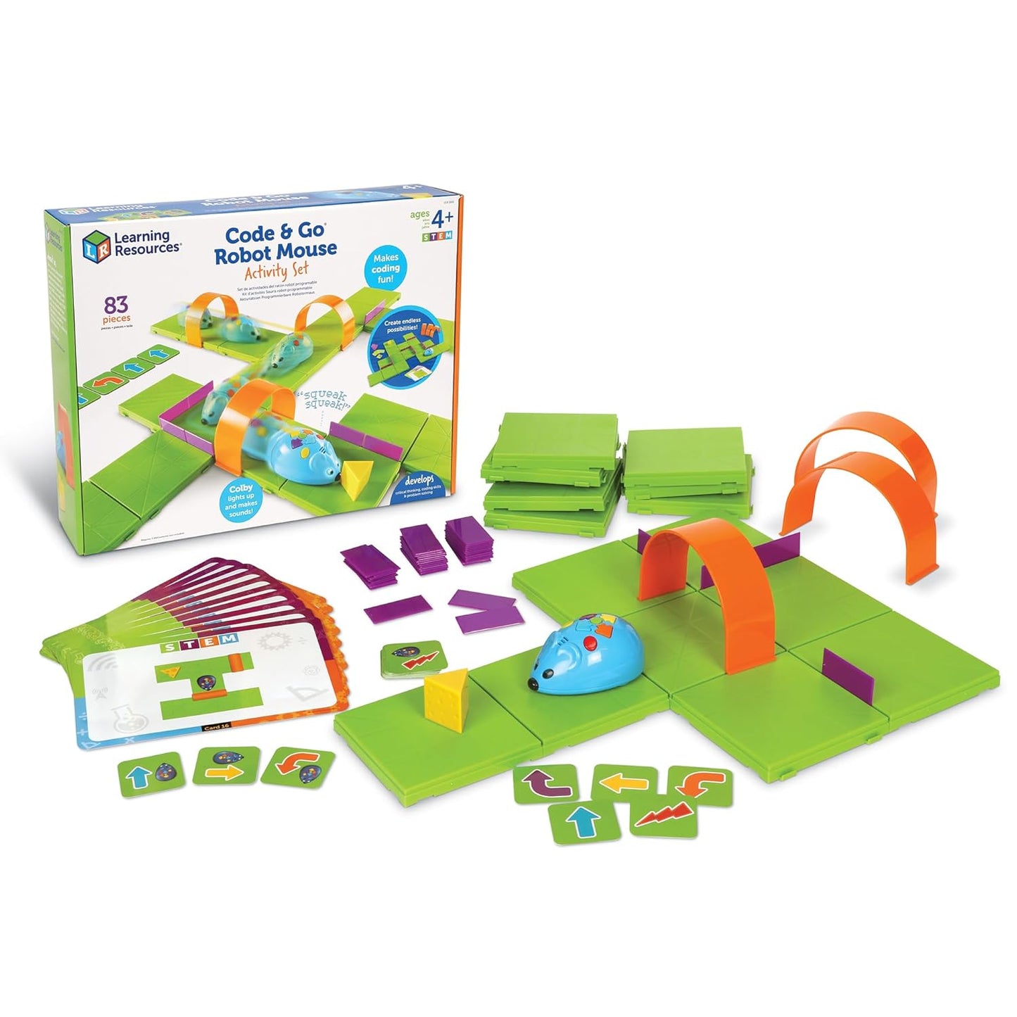Learning Resources Code & Go Robot Mouse Activity Set - Robotics Kit For Kids, Pet Coding, STEM Games, Screen Free Activities, Engineering Science Kit, Toddler Interactive Games, Gifts For Boys