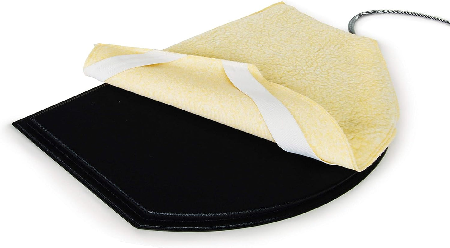 K&H Pet Products Lectro-Kennel Igloo-Style Heated Outdoor Dog Bed, Half-Round Durable Rigid ABS Plastic Heated Pad for Dog Houses Outdoor, Washable Cover, Safety Listed - Medium 24 X 15in Black 60W