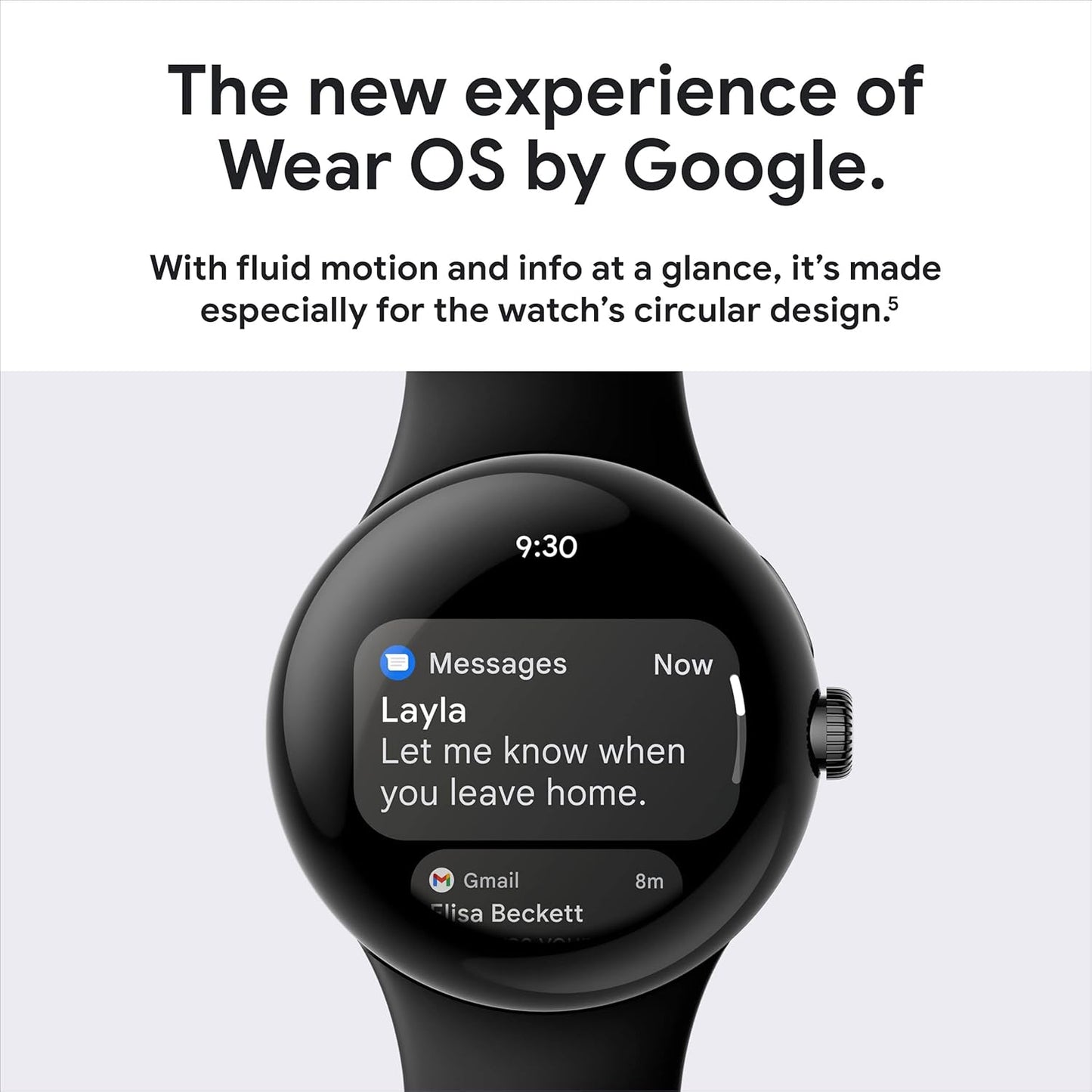 Google Pixel Watch 1st Gen (Previous Model) - Android Smartwatch with Fitbit Activity Tracking - Heart Rate Tracking Watch - Matte Black Stainless Steel case with Obsidian Active band - WiFi