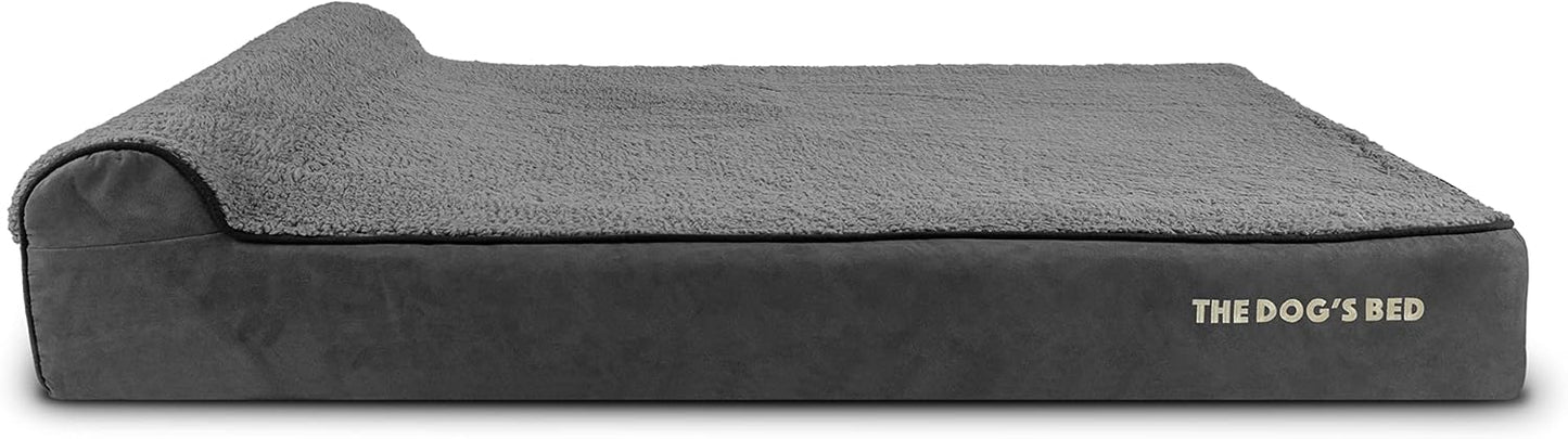 The Dog’s Bed Replacement Outer Cover, Plush Fabric, Grey Plush, XXL, 6-inch