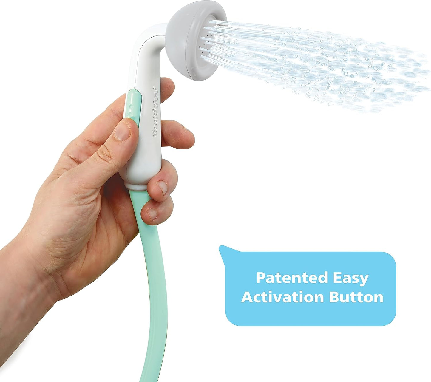 Yookidoo Baby Bath Shower Head - Elephant Water Pump with Trunk Spout Rinser - Control Water Flow from 2 Elephant Trunk Knobs for Maximum Fun in Tub or Sink for Newborn Babies