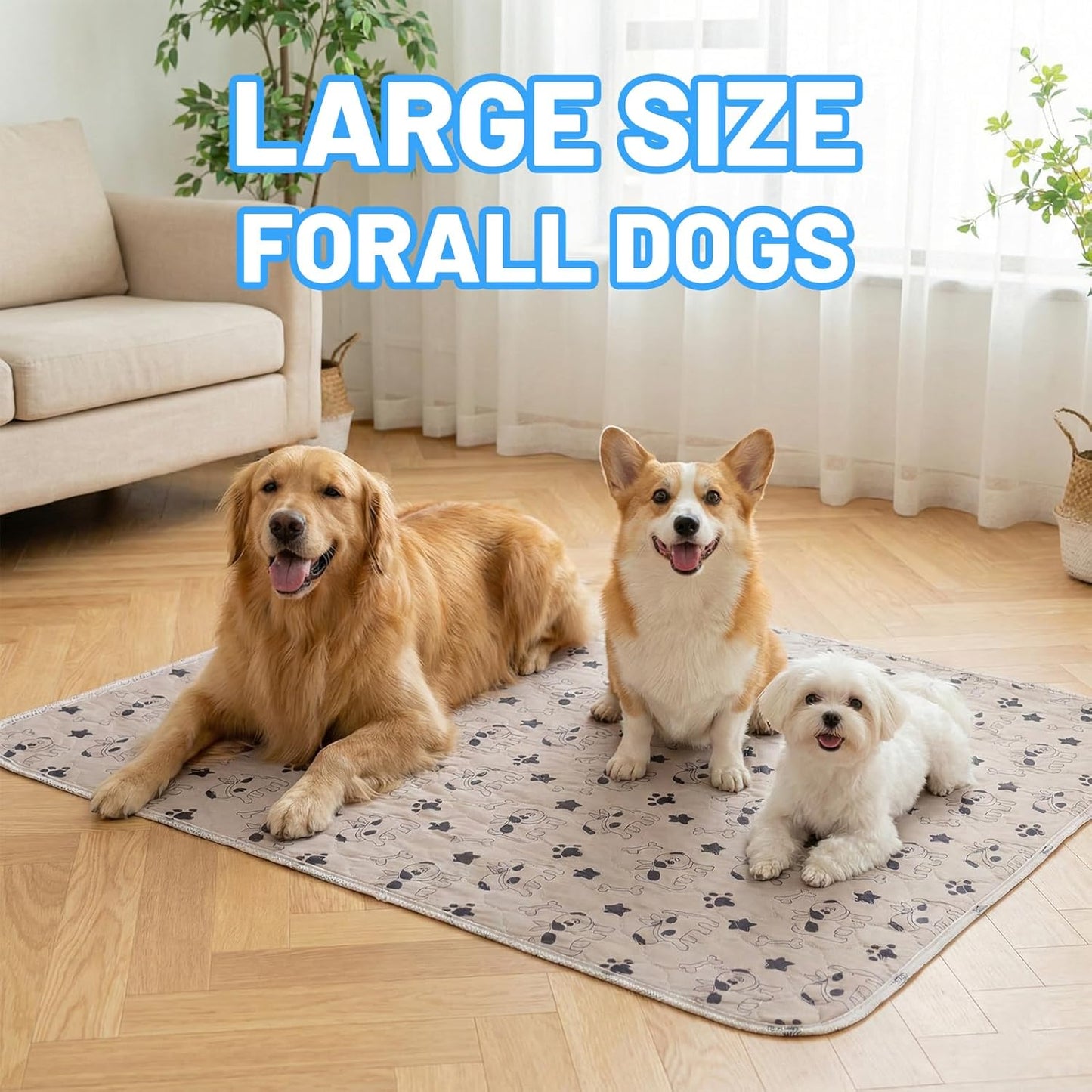 Puppy Pads with Pheromones, Reusable Washable Pet Training Pads, Leak-Proof Odor Control for Indoor Use, Car Seat and Furniture Protection, 15.75 x 23.62 Inches Brown