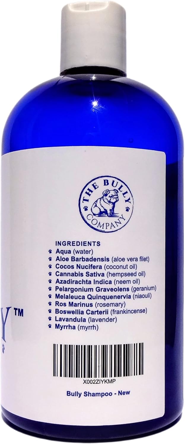 Bully Shampoo - Bulldog Dog Shampoo All Natural Organic Formula Refreshing Botanical Scent. Specifically for Bulldog Breeds and Itchy Skin. Leaves Skin and Coat, Soft, Shiny, Clean and Healthy!