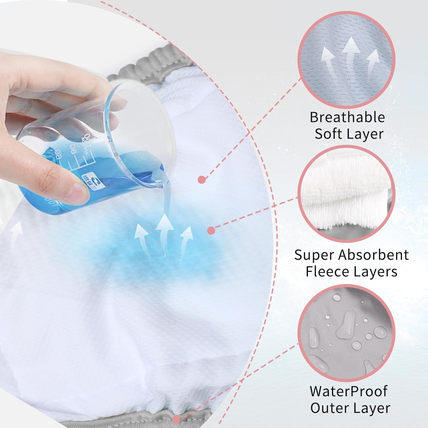 Female Dog Diapers for Medium Dogs,4 Pack Reusable Washable Premium Doggie Diapers for Heat,Incontinence,Period Doggy Nappies,L