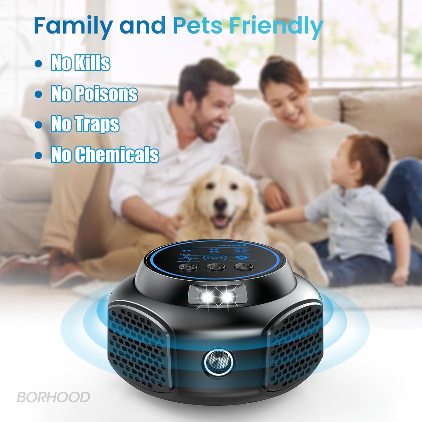 Ultrasonic Pest Repellent Plug Indoor Mouse Traps for Home, Mouse Repellent Ultrasonic Device, Rodent Repeller Ultrasonic Plug in Pest Control for Rat Mice Roach Spider Ant Bug Squirrel Black 1 Pack