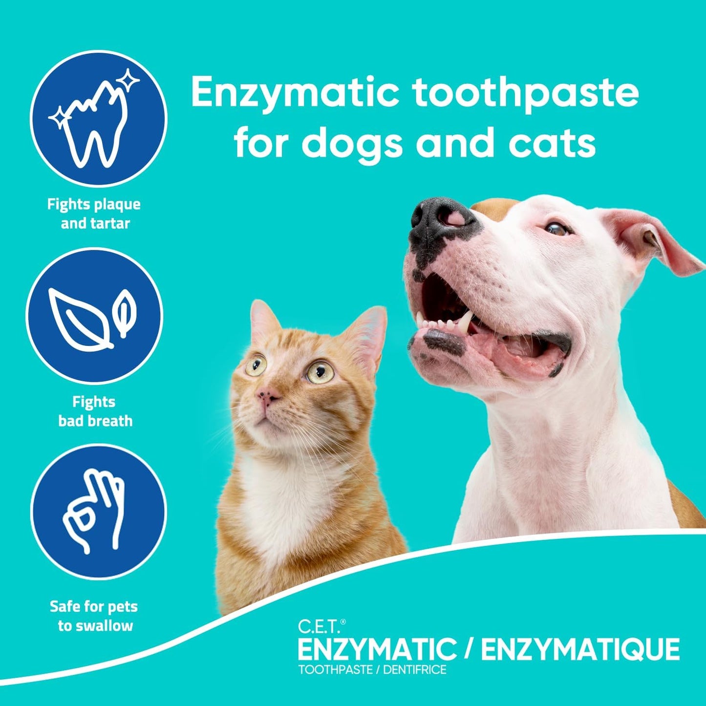 Virbac C.E.T.® Enzymatic Toothpaste| Tartar & Plaque Control for Fresh Breath | Pet Dental Care Toothpaste | Poultry Flavor, 2.5 oz