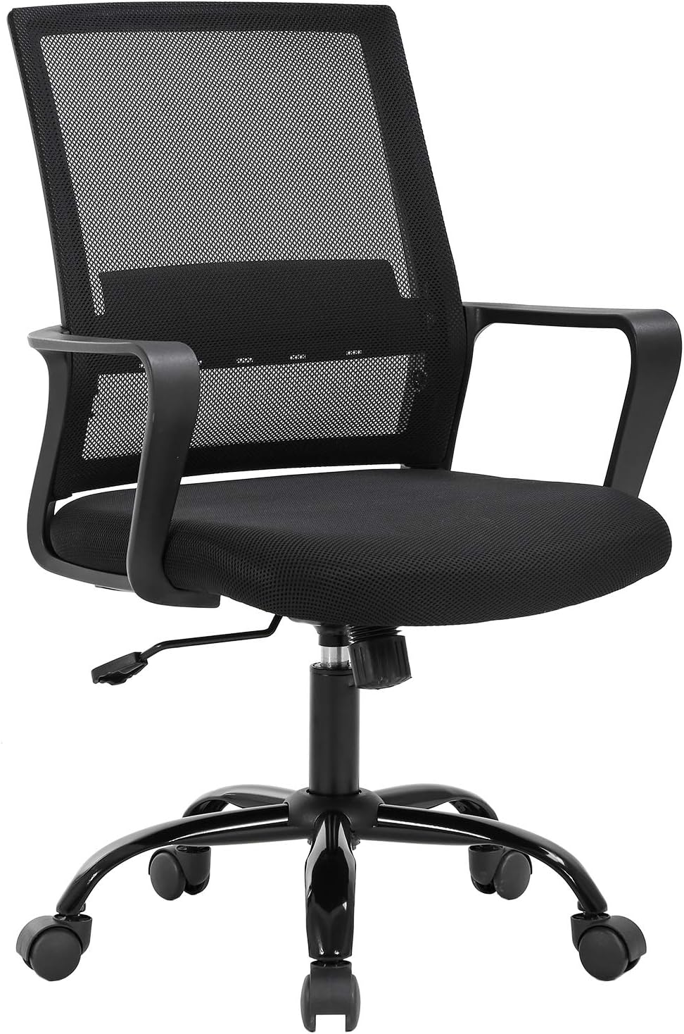 BestOffice Swivel Rolling Computer Chair Executive Lumbar Support Task Mesh Chair Adjustable Stool for Women Men (Black)