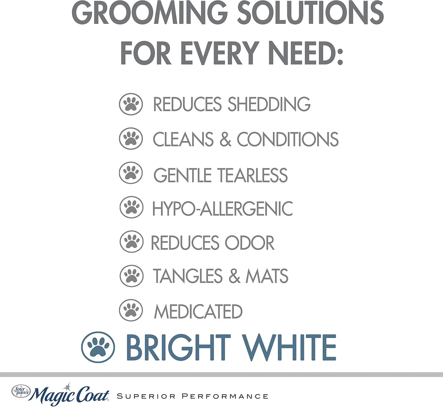 Four Paws Magic Coat Bright White Whitening Shampoo for Dogs with Natriance Brightener, Brightening Dog Wash, Removes Tear Stains, Almond Shea Butter Scent, 16 Ounce