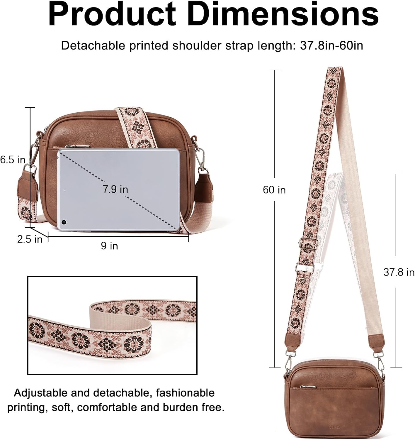 CLUCI Small Crossbody Bags for Women Crossbody Purses for Women Cross Body Bag Crossbody Purse with Adjustable Wide Strap