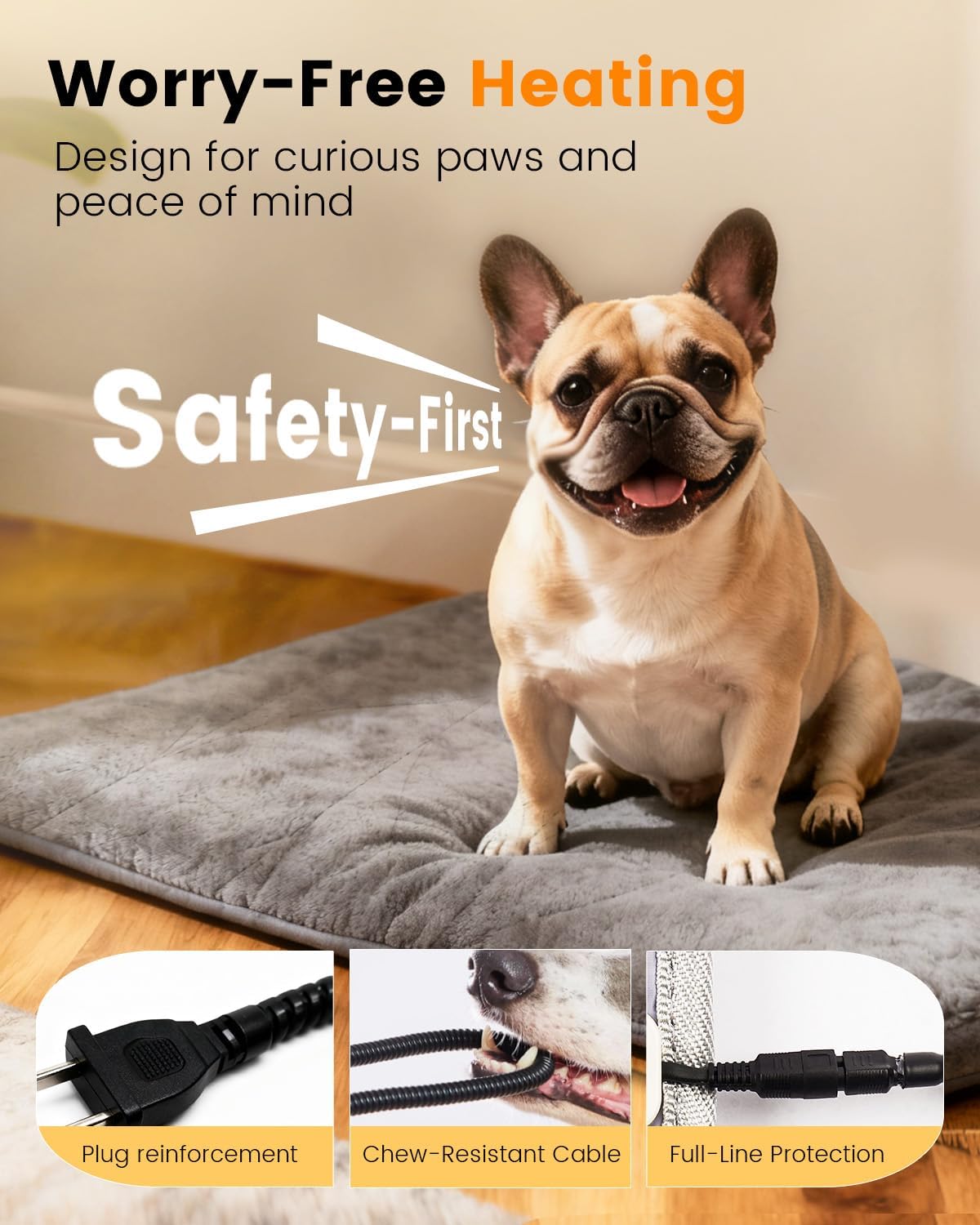 Mora Pets Dog Heating Pad Heated Cat Bed 9 Adjustable Temperature Pet Warming Mat with Timer Auto Power Off Waterproof Heated Pet Blanket 28 Inch for Cats and Dogs Indoor